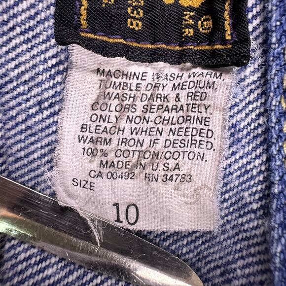 Vintage Trucker Jacket Lee Denim Youth size 10 Union Made In USA Retro 90’s 80’s - Picture 15 of 16